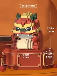 創意卡通龍九子組裝玩具，微粒建築構件，適用於桌面裝飾 - 多色 - 查看 12