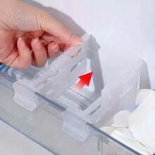 4pcs Refrigerator Space Distributor, Household Refrigerator Divider Clip, Adjustable Stretchable Divider Board, Universal Style Side Door Beverage Storage, Sauce Classification And Sorting Kitchen Supplies - White - View 7