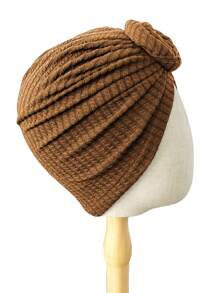 1 peça Chapéu/Cachecol envolvente elástico feminino em cores sólidas/multi-cores, novo Beanie com Nó Retrô, Faixa de cabeça Europeia e americana elegante e versátil, mantém aquecido