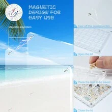1 Hộp trưng bày vỏ từ tính acrylic trong suốt với 36 ngăn, lý tưởng để làm quà lưu niệm, quà tặng và bộ sưu tập - trong suốt - Xem 4