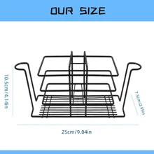 1 pieza Portacepillos de dientes de acero inoxidable con soporte para taza de baño, organizador de almacenamiento multifuncional montado en la pared para encimeras de baño y cocina, negro/blanco - Multicolor - Ver 2