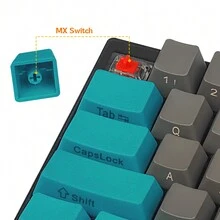 60% Keycaps Side Printed PBT Keycap Set 60 Percent SeMi Profile Cherry MX Key Caps For US-ANSI Layout 61 68 60% MX Switches Mechanical Keyboard(Blue And Gray ) - View 3