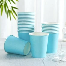 Bộ đồ ăn dùng một lần màu xanh nhạt, bao gồm đĩa và khăn ăn, phù hợp cho 24 khách, hoàn hảo cho sinh nhật, đám cưới, tiệc tùng và dã ngoại gia đình, Giáng sinh - Nhiều màu - Xem 5