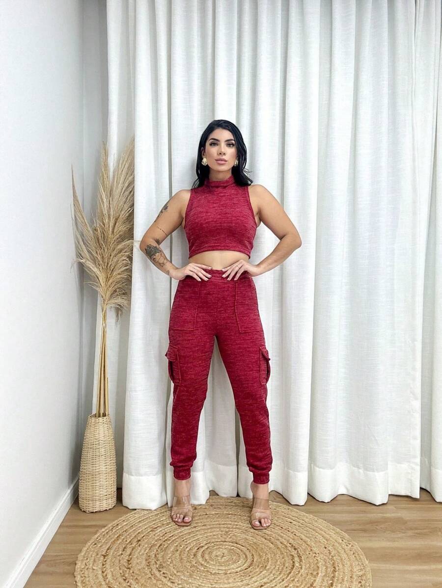 Women Two-Piece Outfits - Đỏ - Xem 1