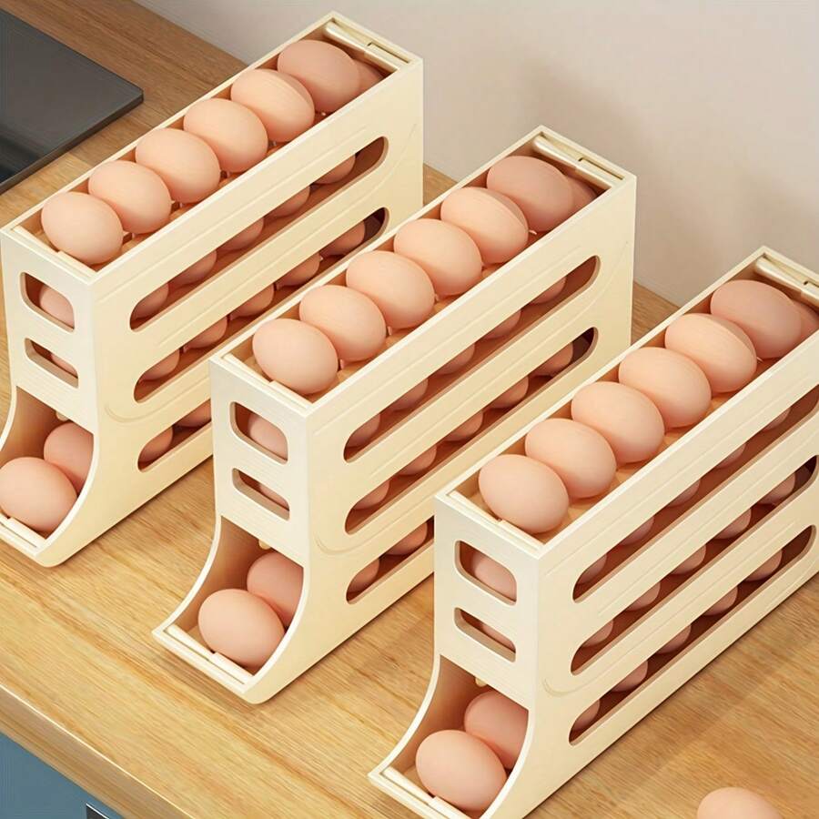 1 Máy Tính Trượt Giá Để Trứng Hộp Bảo Quản Trứng Dụng Cụ Nhà Bếp Nhà Tổ Chức Khay Tủ Lạnh Cửa Bên Chứa Đồ Lăn Trứng Tự Động cốc Đựng Trứng - Nhiều màu - Xem 1
