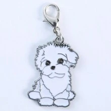 1pc Bulldog Keychain Animals Dogs Pendants Jewelry Making DIY Tag Handmade Crafts Charms Lovely Dog Jewelry Gifts Car Accessories Bag Charm