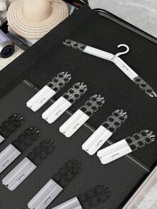 1入摺疊式旅行衣架，便攜式戶外衣服，襪子和內衣的洗衣夾 - 白色 - 查看 3