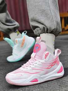 Men's Basketball Shoes Yin Yang Design, Summer Breathable Mesh Athletic Sneakers, Fashionable And Fashion, Non-Slip Outdoor Training Professional Competition Basketball Shoes, Basketball Shoes - Multicolor - View 2