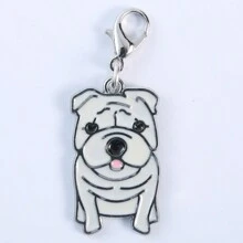 1pc Bulldog Keychain Animals Dogs Pendants Jewelry Making DIY Tag Handmade Crafts Charms Lovely Dog Jewelry Gifts Car Accessories Bag Charm