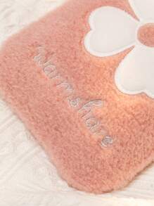 1pc Flower Embroidery Hot Water Bag For Girls, Small/ Medium Size, Soft And Comfortable, Detachable & Washable Cover, Safe For Warming Up Uterus, Back To School Supplies
