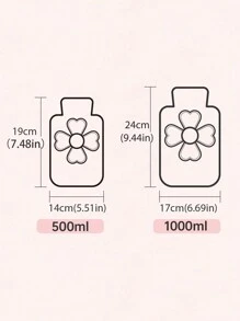1pc Flower Embroidery Hot Water Bag For Girls, Small/ Medium Size, Soft And Comfortable, Detachable & Washable Cover, Safe For Warming Up Uterus, Back To School Supplies