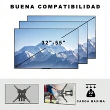 Soporte Base Brazo Para Pantalla Tv Monitor 32-55 Pulgadas - Negro - Ver 2