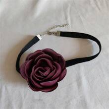 BMOR Elegant Velvet Choker Necklace Vintage Rose Flower Short Clavicle Chain Necklace Women Fashion Wedding Neck Collar Funky Jewelry Gift Valentines - Flower Choker - View 17