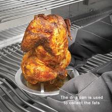 1pc Stainless Steel Roasting Chicken Rack With Detachable Grilling Pan, BBQ Roasting Rack, Beer Can Chicken Roaster - Silver - View 2