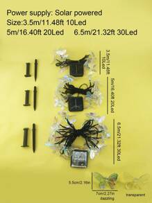 1pc LED Solar Powered Butterfly Fairy Lights String, Waterproof Outdoor Camp Atmosphere Lamp, Garden Decorative Colorful Light, Butterfly Shaped Lamp Fall Decor House Decor Outdoor Decor