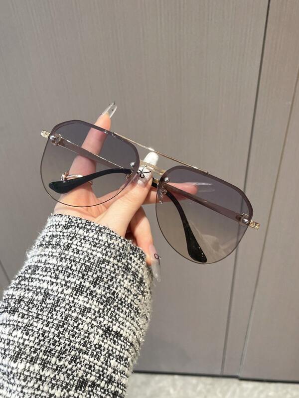 1pc Women Pilot Frame Boho Fashion Glasses For Eye Protection Daily Life Cool Outdoor Accessories Beach Accessories For Women Glasses Shades Basics Fall Winter Women Outfits Clothes Business Casual Gifts For Summer Beach Vacation,Outdoor,Travel