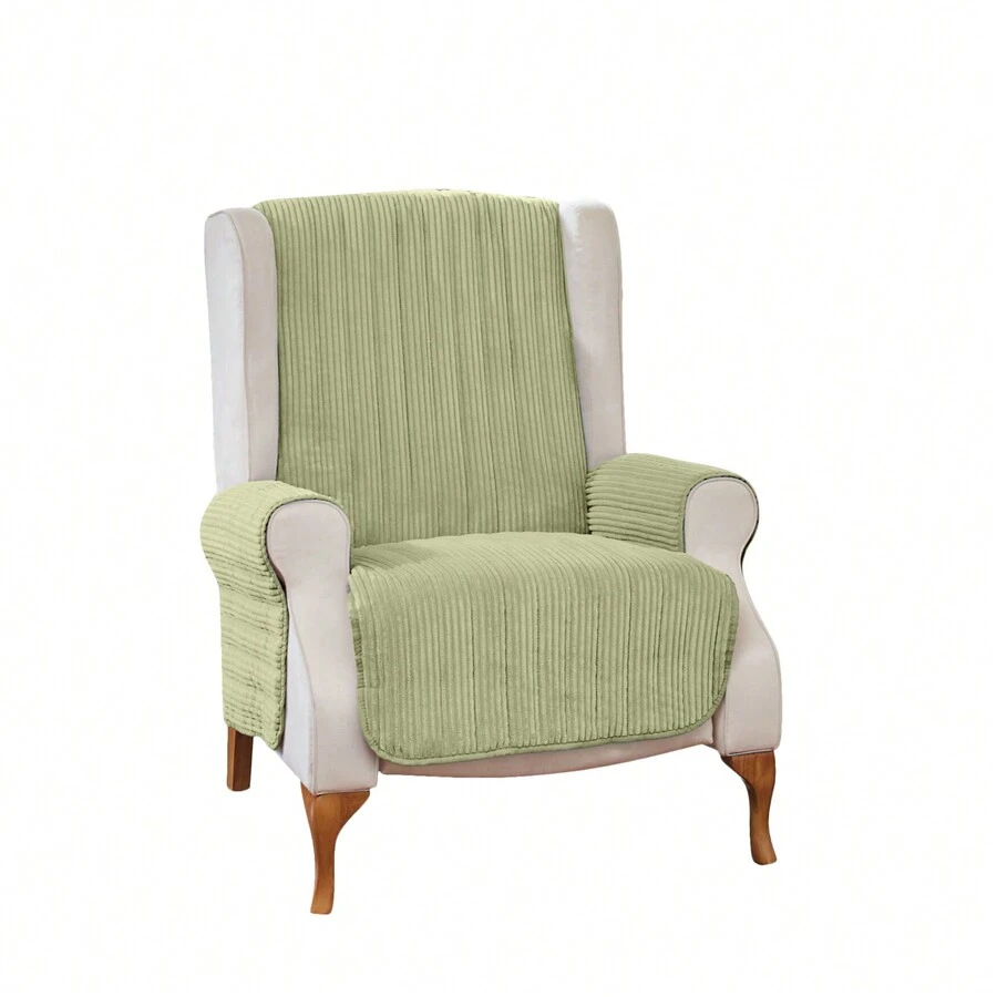 BrylaneHome Recliner Reversible Plush Stripe Furniture Protector - 光聖 - 查看 1