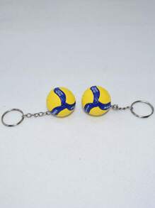 1pc Stylish Sports Memorabilia Business Gift Bag Accessory - MIKASA Volleyball Keychain - Yellow - View 7