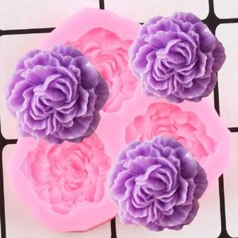 1pc Peonies Silicone Mold For Wedding Cake & Cupcake Decorating, Soap, Resin, Clay, Candy, Chocolate & Gum Paste Molding Tool