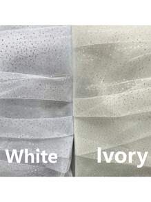 1 Pc Faux Pearl Length 2.3M(91Inch) Soft Glitter Tulle Wedding Bridal Veil With Metal Comb White Ivory Fall Clothes For Women Valentine's Day Accessories - Multicolor - View 12