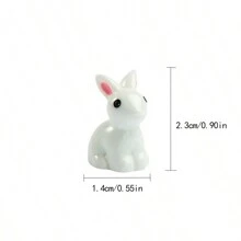 5/10pcs Easter Gift Miniature Resin Landscape Decor Cute Cartoon Bunny Animal Kawaii Gift Craft Ornaments, Mini Rabbit, Easter Present, Dollhouse Decoration, Small Ears White Rabbit, Rabbit, Bunny