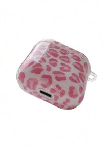 1pc Pink Leopard Print Protective Case Compatible With Apple Pro 2, Pro 3, 3, 2, 1, Full Coverage Anti-Drop - Baby Pink - View 4