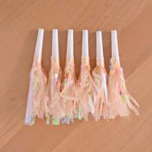6pcs/Pack Pink Tassel Whistle Horn For Adult Party, Birthday Party, Cheerleading,Wedding Whistles, Small Gift,Christmas,Valentine's Day, Birthday, Party Horn A Variety Of Color Whistles Creative Small Gifts