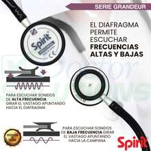 Estetoscopio Spirit De Lujo Adulto Y Pediátrico Doble Cabeza - Negro - Ver 5