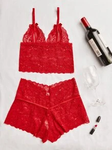 Women Sexy Lingerie Sets - Red - View 4