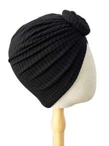 1 peça Chapéu/Cachecol envolvente elástico feminino em cores sólidas/multi-cores, novo Beanie com Nó Retrô, Faixa de cabeça Europeia e americana elegante e versátil, mantém aquecido