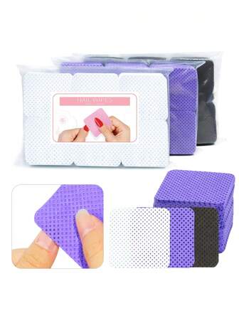 300片无绒指甲清洁湿巾，指甲油卸除棉片，睫毛嫁接清洁湿巾，柔软无纺布丙酮指甲油卸除棉片，用于指甲准备和凝胶指甲油卸除