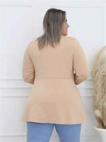 Plus Size Blazers - 米色 - 查看 2