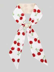 1pc Simple Fruit Printed Scarf 96*6cm, New Women's Fashion Accessory For Belt, Bag, Headband, Headwear, Scarf Bandana,Hair Band,Head Band Ideal For Dressing Up Your Look