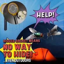 One Battery-Powered Fly Swatter, A Household Electric Mosquito Swatter Suitable For Dormitories. It Is Small And Portable, Suitable For Car And Outdoor Use. It Is A Lightweight Small Outdoor Mosquito Repellent And Electric Mosquito Swatter (Without Battery).