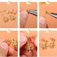 40 Pieces Ball Post Earring Studs Kit, Including 20pcs Hypoallergenic Ball Post Earring Studs With Loop, 20pcs Butterfly Earring Backs, For Jewelry Making(Gold)