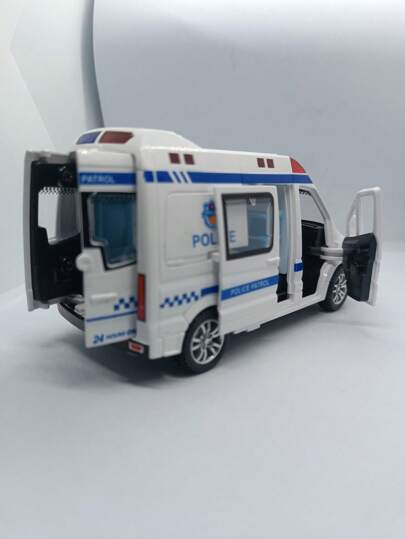 Ambulancia blanca musical, Police, friccion, llantas goma, abre puertas, luz y sonido