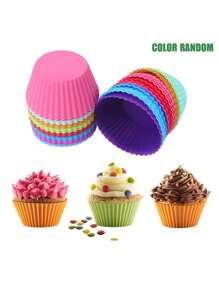 12 Piezas, Moldes De Silicona Reutilizable Para Cupcakes - Perfecto Para Hornear Muffins, Pasteles Y Más!