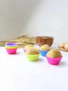 12 Piezas, Moldes De Silicona Reutilizable Para Cupcakes - Perfecto Para Hornear Muffins, Pasteles Y Más!