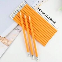 10支裝小學生hb鉛筆帶橡皮頭文具鉛筆用於書寫和繪畫 - 黃色 - 查看 6