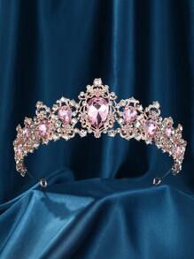 Purple Crystal Wedding Crown For Queen Bridal Headdress Fashion Tiaras Hairwear Girls Prom Head Ornaments Jewelry - Multicolor - View 16