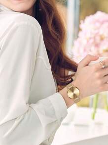 HANNAH MARTIN Hannah Minimalistic Women's Watch, Japan Movement, 3bar Water Resistant, Black Gift Box, Casual/Party Watch Set For Women - Gold - View 9