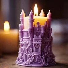 Customized Design Luxury Castle Candle Silicone Mold 3D Aromatherapy Candle Gypsum Silicone Candle Making - White - View 2