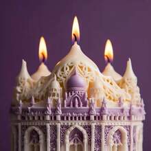 Customized Design Luxury Castle Candle Silicone Mold 3D Aromatherapy Candle Gypsum Silicone Candle Making - White - View 5