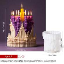 Customized Design Luxury Castle Candle Silicone Mold 3D Aromatherapy Candle Gypsum Silicone Candle Making - White - View 7