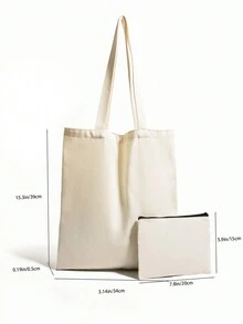 文字印花2入組獨特手提袋套裝，包，可折疊，大容量，可個性化照片，卡通印花，派對，禮品，定制，時尚，輕便可愛，後面有啟發性信息的返校畢業禮物，適用於老師節日購物袋 - 米色 - 查看 6