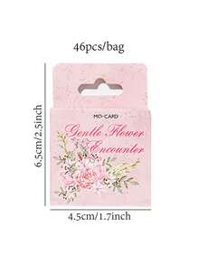 MO CARO 46pcs/Box Plant Themed Stickers Set, Gentle Flower Series Fresh Floral Stickers, DIY Decoration Material For Journaling - Multicolor - View 2