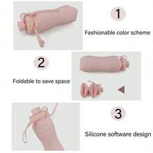 1個可折疊矽膠水瓶，便攜輕巧，耐用，防漏，可重複使用，運動水瓶矽膠折疊水瓶便攜式伸縮杯體加厚，理想選擇運動，露營，遠足，旅遊和運動場所，容量600毫升 - 彩色 - 查看 7