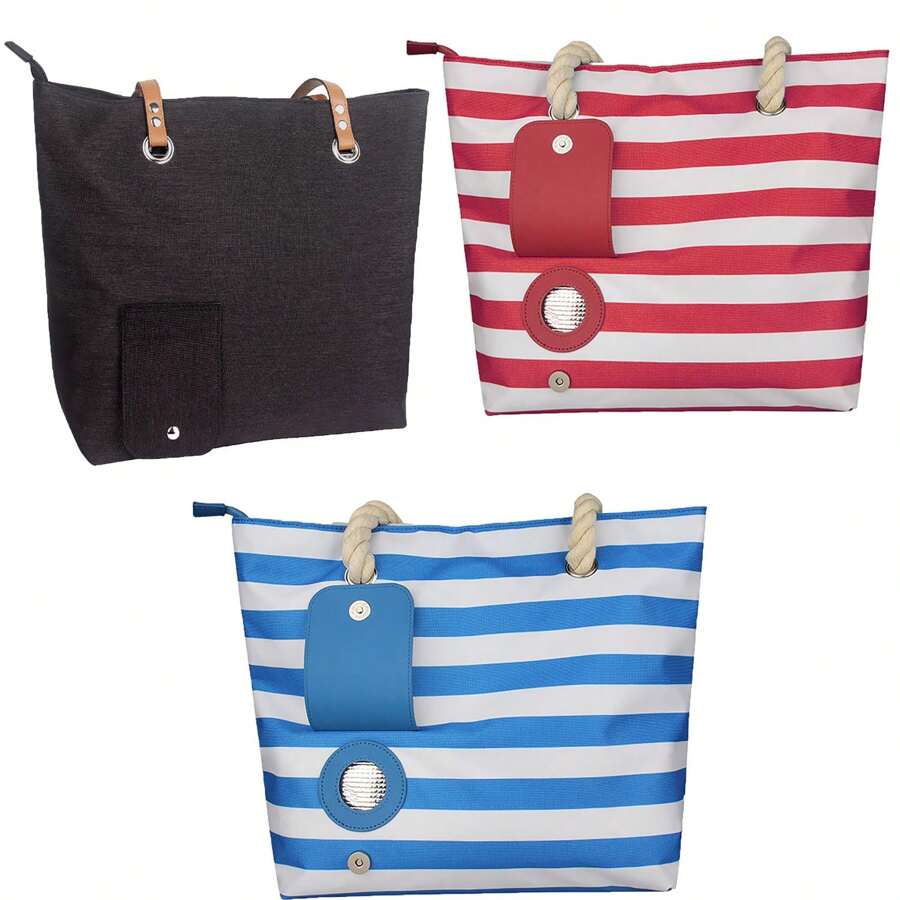 1pc Wine Tote Bag With Concealed Dispenser, Insulated Large Wine Carrying Carrier Set With Wine Capsule, Ideal As A BYOB Gift For BYOB Restaurants, Movie Theaters, Concerts, Sporting Events, Pools, And Beaches, Great Gift For Wine Enthusiast,Blue