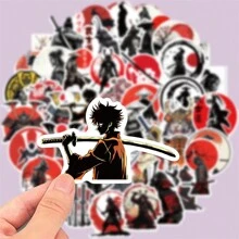 50 peças Adesivos de Grafite de Samurai de Desenho Animado para Notebook DIY, Telefone, Tablet, Capacete, Guitarra, Decoração de Bagagem