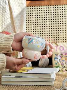 1个波点陶瓷杯，高品质马克杯，葫芦形咖啡杯，创意早餐杯，牛奶燕麦水杯，果汁杯，适用于咖啡馆、家庭、派对 - 珠珠水蜜桃杯子 - 查看 8